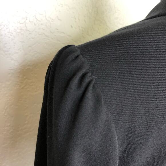 WHBM black pleated peplum hem button front blazer size 2 - Picture 14 of 16